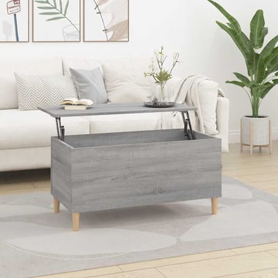 vidaXL - Salontafel - 90x44,5x45 - cm - bewerkt - hout - grijs - sonoma - eikenkleurig