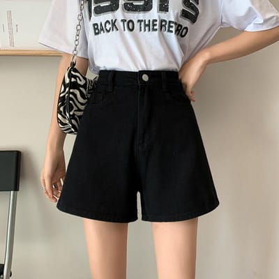 Superhoge Taille Student Denim Shorts voor Dames Zomer Nieuw Slank Koreaans Wijde Pijpen Krullend A-lijn Broek XXL
