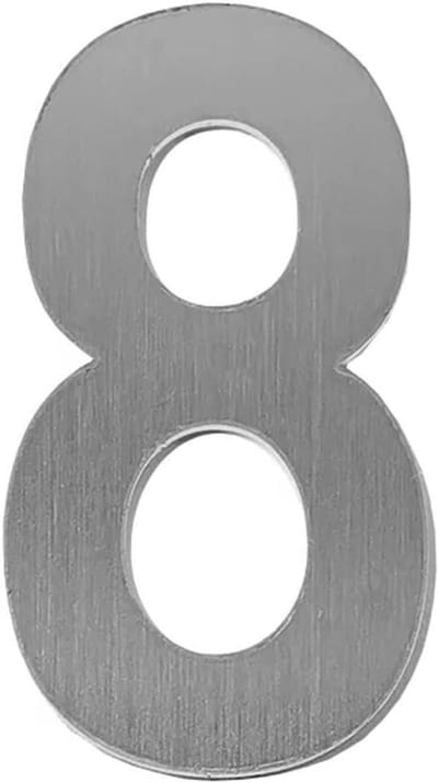 Huisnummer Sticker - Adres Plaat - Huis Herkenning - Roestvrij Staal - 9 cm - Zilver