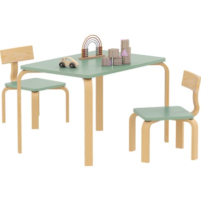 AIYAPLAY kindertafel met stoel, settafel en 2 stoelen, drinktafel voor kinderen om te tekenen, spelen, leren, cadeau voor meisje g