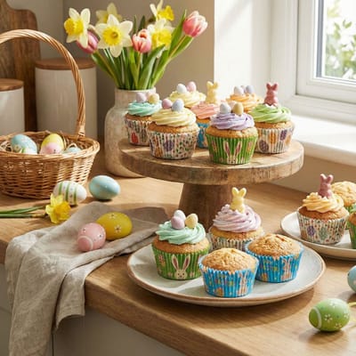 Muffin Cups Pasen 100 Stuks – Cupcake Vormpjes 4 Designs – Bakvormpjes Papier – pasen Print – Ovenbestendig [57170A]
