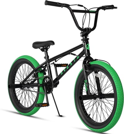 Kinderfiets Freestyle - BMX Fiets - Spelen Buiten - Stevig Stalen Frame - 20 Inch Wielmaat - Zwart Groen