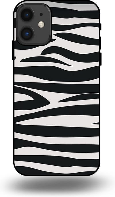 Smartphonica Telefoonhoesje geschikt voor iPhone 11 met zebra opdruk - TPU backcover case met zebra print design - Zwart Wit geschikt voor iPhone 11