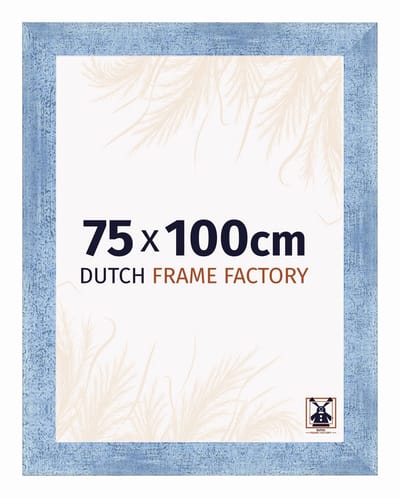 Fotolijst 75x100 cm - MDF - Helder Blauw Geveegd - Praag