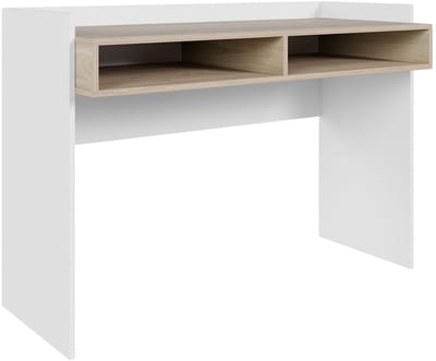Selsey Tabise – Bureau met twee vakken, wit / notenlook, 120 × 53 cm