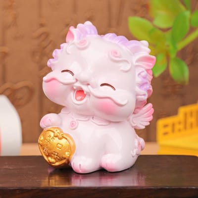 Ornements artisanaux en résine de conception Pixiu créatifs et charmants, cadeaux artisanaux mignons, ornements de bureau décoratifs pour la maison, la voiture et le Nouvel An, cadeau pink