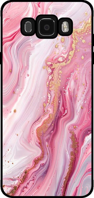 Smartphonica Telefoonhoesje Geschikt voor Samsung Galaxy J7 2016 met marmer opdruk - TPU backcover case marble design - Roze geschikt voor Samsung Galaxy J7 2016