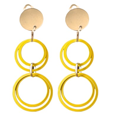 Clip oorbellen -Luna -geel goudkleur- geen gaatje- Charme Bijoux