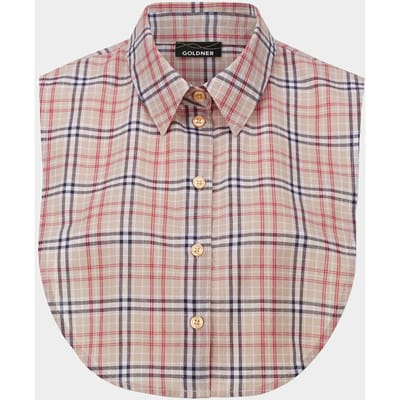Mooi te combineren blousekraag - beige / geruit - Gr. 42 van Goldner Fashion