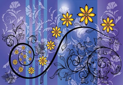 Fotobehang Flowers Floral Pattern | XL - 208cm x 146cm | 130g/m2 Vlies