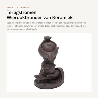 Dailygoods- Wierookbrander Keramisch - Waterval Wierookbrander - Innovatieve Wierook Houder - Tafeldecoratie - Rook Terugstromen - Decoratieve Wierookbrander - Rookbrander