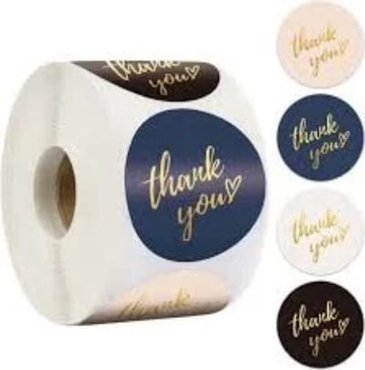 Knaak Thank You Stickers - Stickerrol - Mix van 4 Designs - Sluitstickers - 500 Stuks - 25 mm