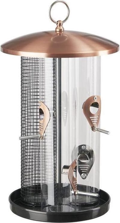 Muntel® Vogelvoederstation - Voedersilo - Voerbak - Toren - Koper - 3 Delig