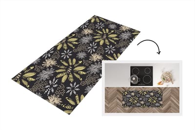Keukenloper - Loper keuken - Abstract - Bloemen - Patronen - 120x50 cm - Keukenloper vinyl
