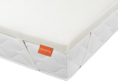 sleepling 90 x 200 x 5 cm topper zacht topmatras, hardheidsgraad 2 tot 80 kg, matrastopper, wasbaar, Ökotex