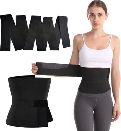 Postpartum Band - Afslanken - Waist Power - Sauna Band - Taille Wrap - 1 Meter - Zwangerschapsband - Band Met Lus - Postpartum Buikband - One Size - Zweetband - Corrigerend Ondergoed - Dames - Corset - Waisttrainer - Zandloper - Corrigerend Buik
