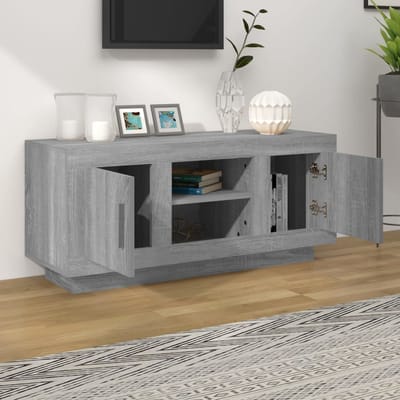 vidaXL - Tv-meubel - 102x35x45 - cm - bewerkt - hout - grijs - sonoma - eikenkleurig