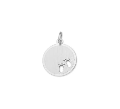 zilver gerhodineerd graveerhanger gestanste voeten 1329828