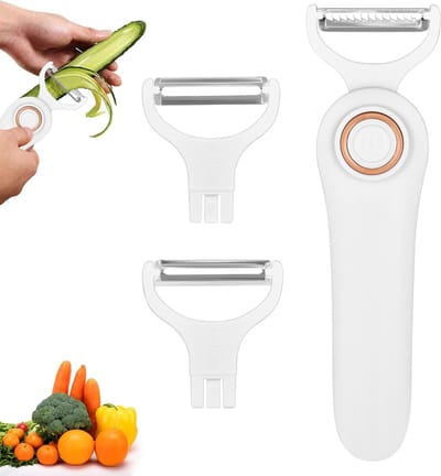 Elektrische Schilmachine - Groente Fruit Schillen - Snel Keukenwerk - Oplaadbaar Draadloos - 20cm Lengte - Wit