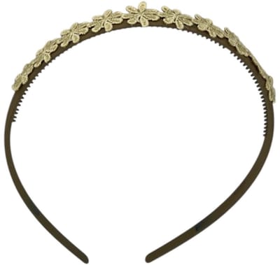 Diadeem flower - kleine bloemetjes - khaki kleur diadeem – khaki bloemen