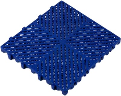 In elkaar grijpende vloertegels - Drainage tegels Garagetegels - Wateroverlast voorkomen - Antislip afvoerrooster - 40 x 40 cm - Blauw
