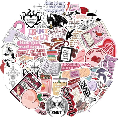 52pcs Boek Stickers voor Kindle - Laptop Stickers - E-Reader - Waterfles - Schattige Boek Tok - Waterdichte Vinyl Stickers - Meisjes - Holografisch - Romantiek