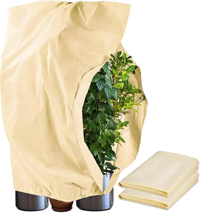 Winterhoes voor buitenplanten 80x100 cm- 2 stuks winterhoes- winterhoes voor potplanten- herbruikbare plantenbeschermingshoes geschikt voor het beschermen van planten- bomen en bloemen