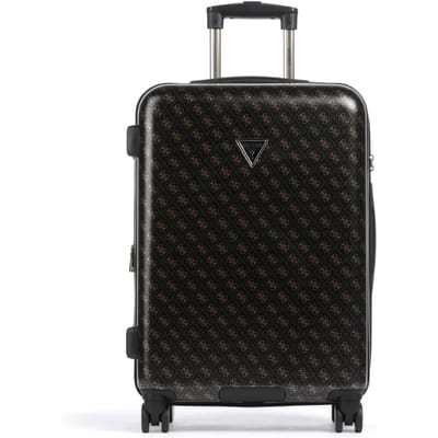 GUESS trolley Jesco 22 In 8-Wheeler Exp. Brown Logo zwart 64cm