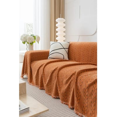 Bank Kussenhoes Dubbelzijdig Bankhoes Chenille Korenaarpatroon Bankhoes 3-Zits Relaxbankhoes 180X130cm
