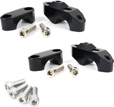 Stuur Riser Klem - Stuurverhoger Motorfiets - Comfortabel Rijden - Verstelbare Riser - 28mm 1 1/8" - Zwart