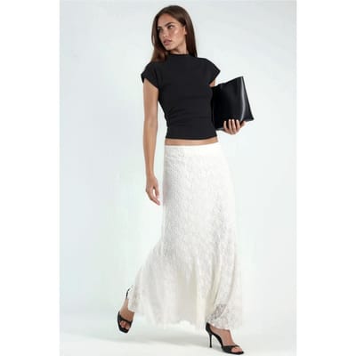 Hoge Taille Kanten Maxi Rok