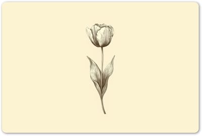 Placemats 45x30 cm - Placemat kunststof - 1 stuk - Illustratie - Tulp - Zwart - Borden onderleggers - Decoratie voor op tafel - Keuken tafeldecoratie accessoires - Vinyl onderlegger - Tafelversiering