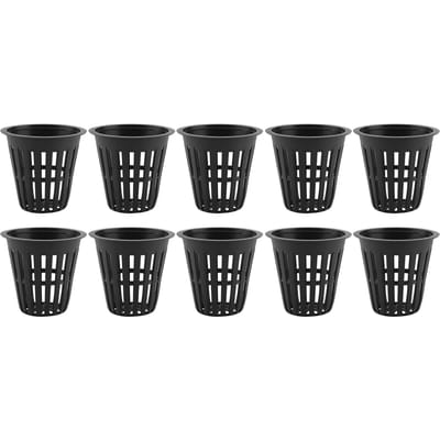 10 stuks/set duurzame, veilige plastic hydrocultuurmandbekers voor tuin- en balkonbeplanting(Wit) zwart