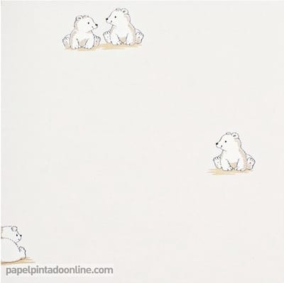 Four Friends - Behang Kinderkamer - Babykamer - Behangpapier - Kinderbehang - Beertjes - 0,53 x 10,05M.