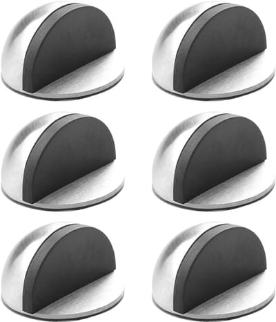 Zilveren Deurstoppers van Roestvrij Staal, Heavy Duty, Zelfklevend, voor Glazen Deuren, Balkondeuren, Geluidsreductie