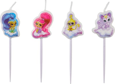 AMSCAN - 4 mini Shimmer + Shine kaarsjes - Decoratie > Taartdecoraties