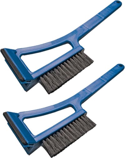 2x stuks iJskrabber/raamkrabber auto met borstel en trekker - Blauw - Kunststof - 36 x 12 cm - Ruitenkrabber