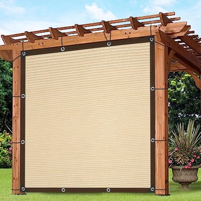 Rechthoekig schaduwdoek 2x3m met oogjes – ademend UV-scherm voor kas, terras, tuin en camping beige