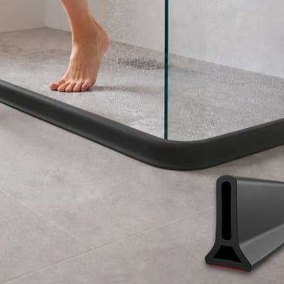 Waterkering - Siliconen - Zwart - 1 Meter - Zelfklevende Kitrand - Waterdrempel - Douche dorpel - 3 cm x 5 cm (breedte x hoogte)