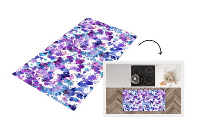 Keukenloper - Loper keuken - Waterverf - Patronen - Paars - 120x60 cm - Keukenloper vinyl