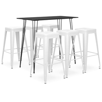 vidaXL - 7-delige - Barset - zwart - en - wit