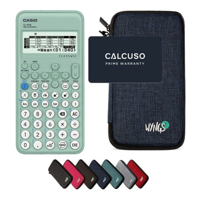 Casio FX-92B Secondaire incl. WYNGS Beschermhoes Blauw - Wetenschappelijke Rekenmachine - Basis Pakket