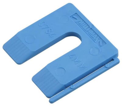 Uitvulplaatje 4 mm blauw 1 stuk - stelplaatje voor montage