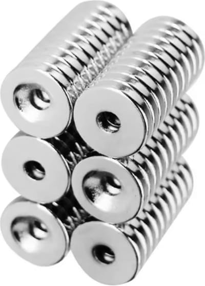 TLVX 10 stuks Ultra Sterke Magneten Rond 15x3mm met Schroefgat / Zinaps / Neodymium Magneet / Krachtige Ringmagneten / Magneet deur / Kastdeuren / Magnetische Sluitingsdeur / Lade Sluiting / Deursluiting / Vastzetten met schroef