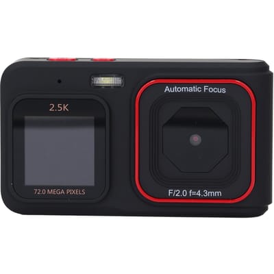 Digitale Camera 72MP 2.5K Video Uitvoer Dubbel Scherm Compacte Camera 16x Zoom Autofocus Selfie Camera zwart