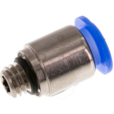 6mm x M 6 Messing/POM Insteekfitting Buitendraad Binnenzeskant Compact Ontwerp NBR [2 Stuks]