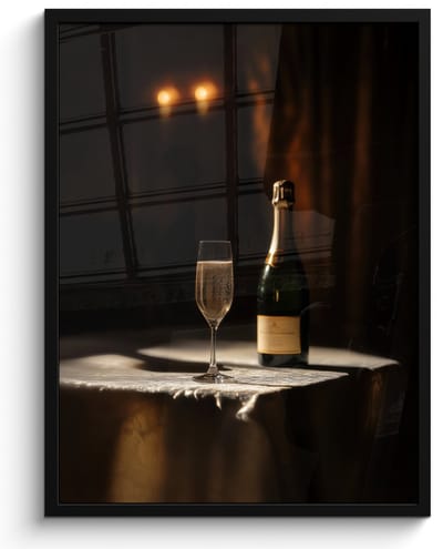Fotolijst inclusief poster - Posterlijst 50x70 cm - Posters - Prosecco - Bubbels - Sfeervol - Drank - Foto in lijst - Keuken decoratie muur - Wanddecoratie accessoires - Muurdecoratie - Schilderijen