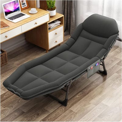 Opvouwbaar Ligbed - Loungestoel Buiten - Ontspannen in de tuin - 5 standen verstelbaar - 200x64x32cm - Geel