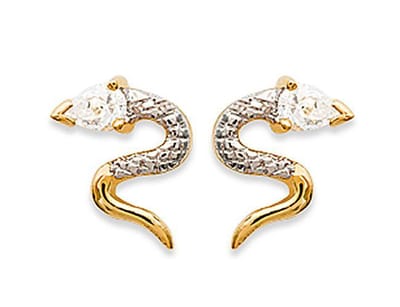 Amanto Oorbellen Dorris - 925 Zilver Verguld 18KT - Slang - 12x9 mm