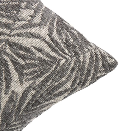 Kussen Jacquard bladeren grijs 45x45cm